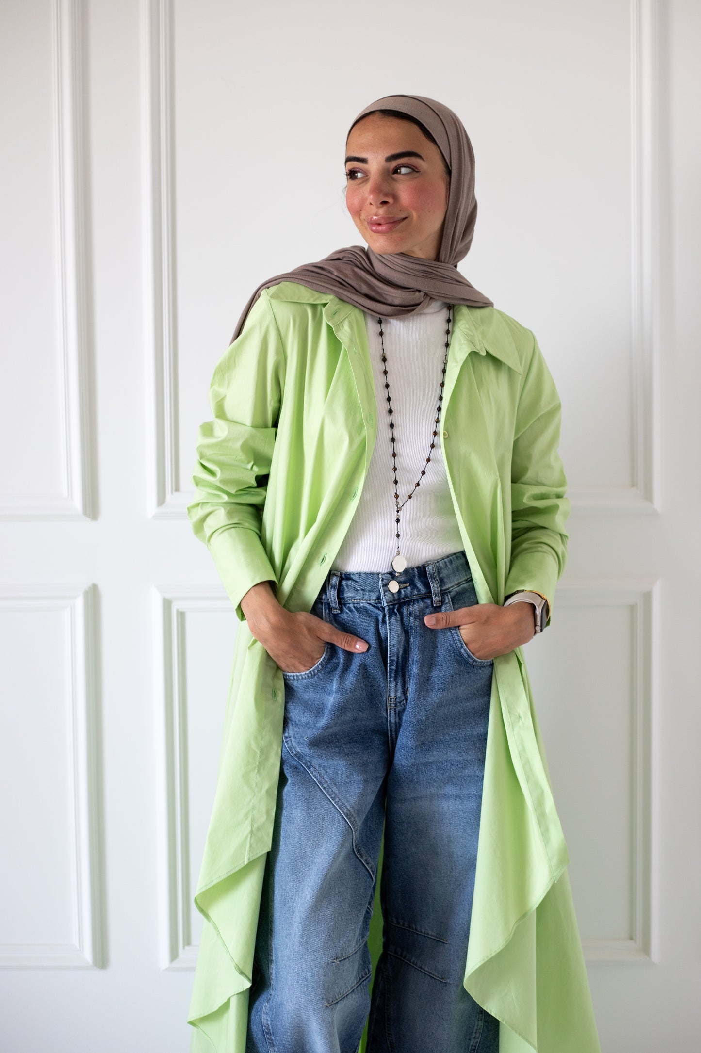 Flowy Long Shirt — Mint Green