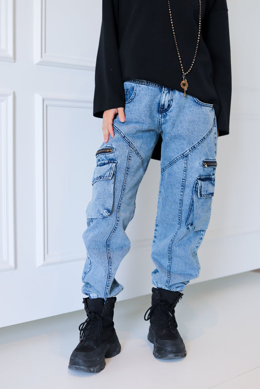 Bubblegum Denim Joggers