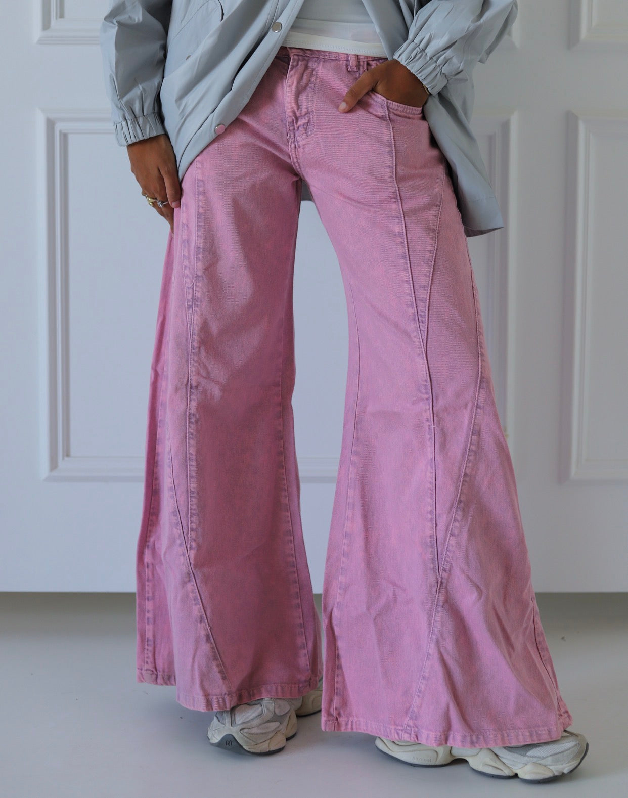Zendaya Extra Wide Pants — Blush Pink