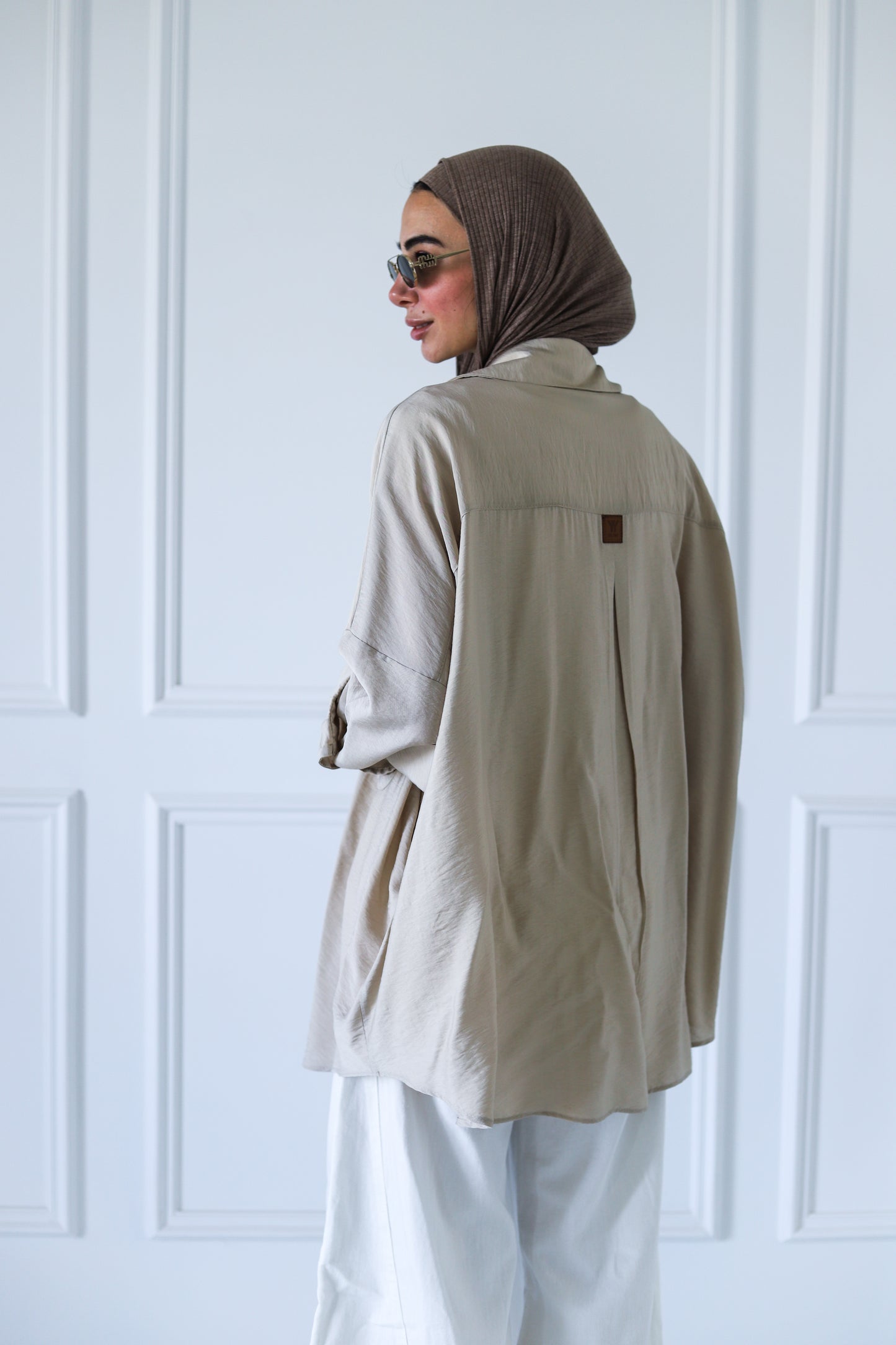 Street-style Shirt — Beige