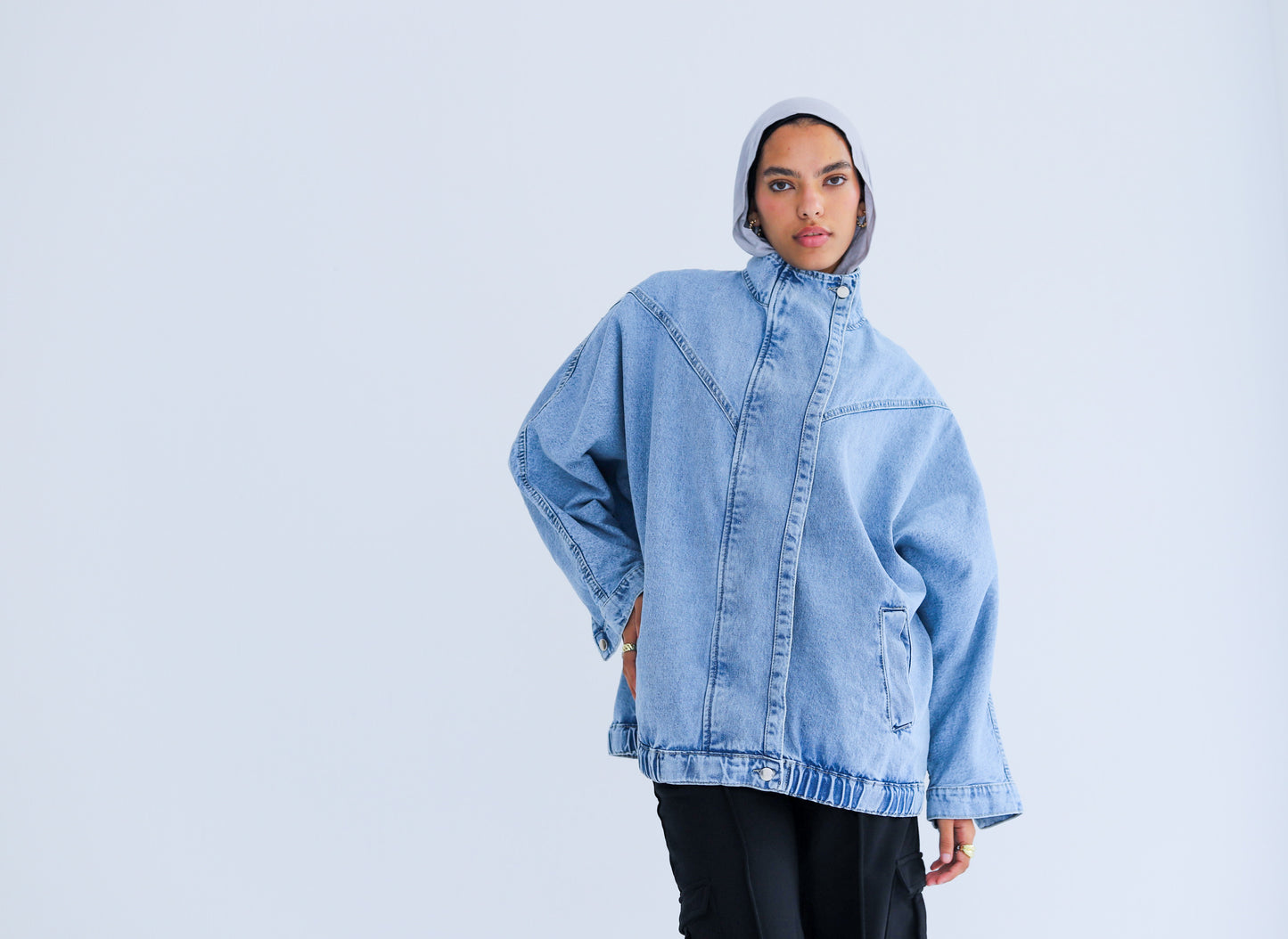 Huggie Denim Jacket — Blue