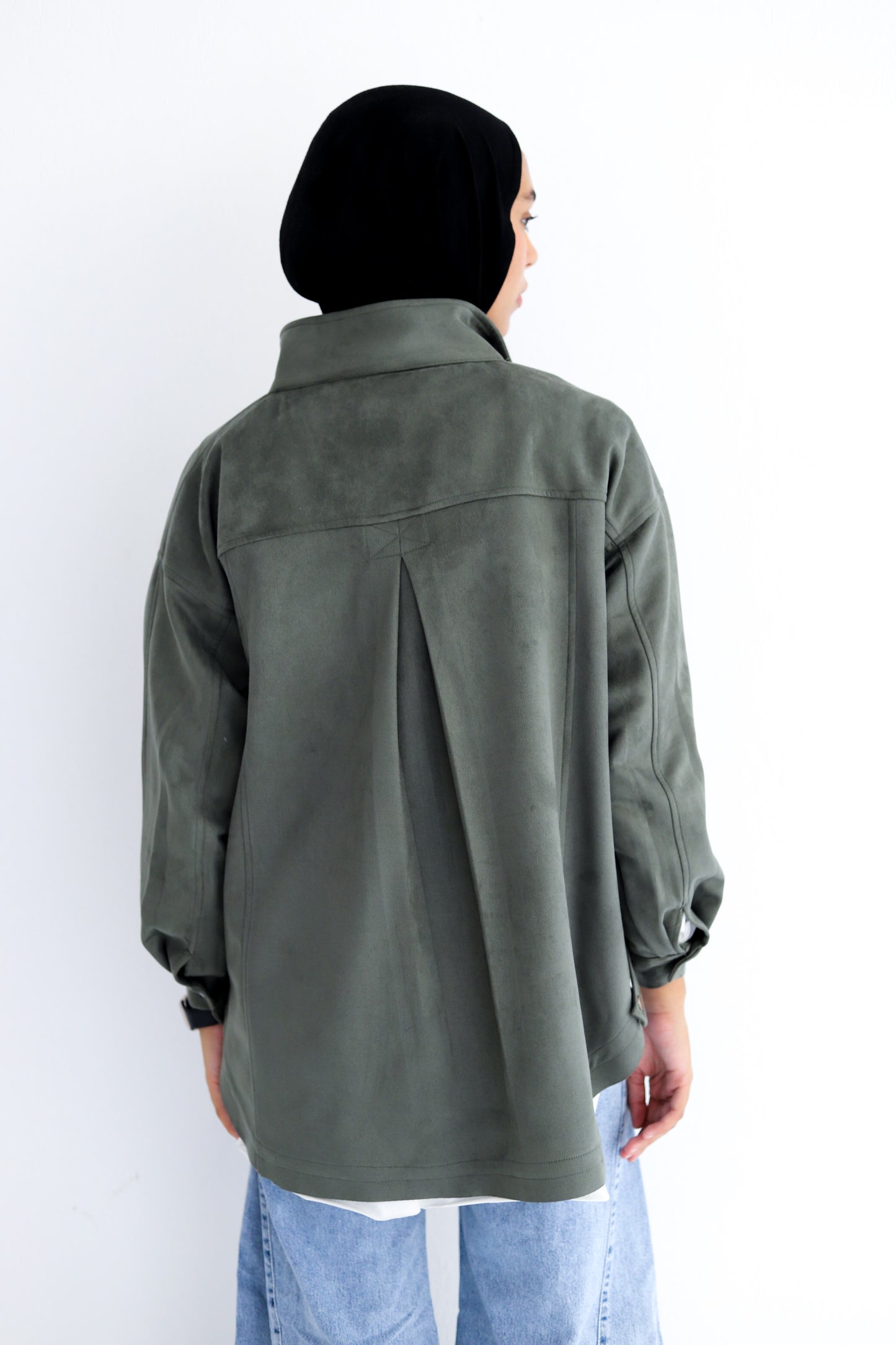 All Around Suede Jacket – Olive