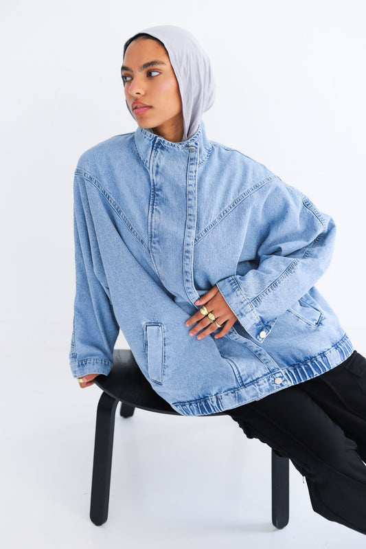Huggie Denim Jacket — Blue