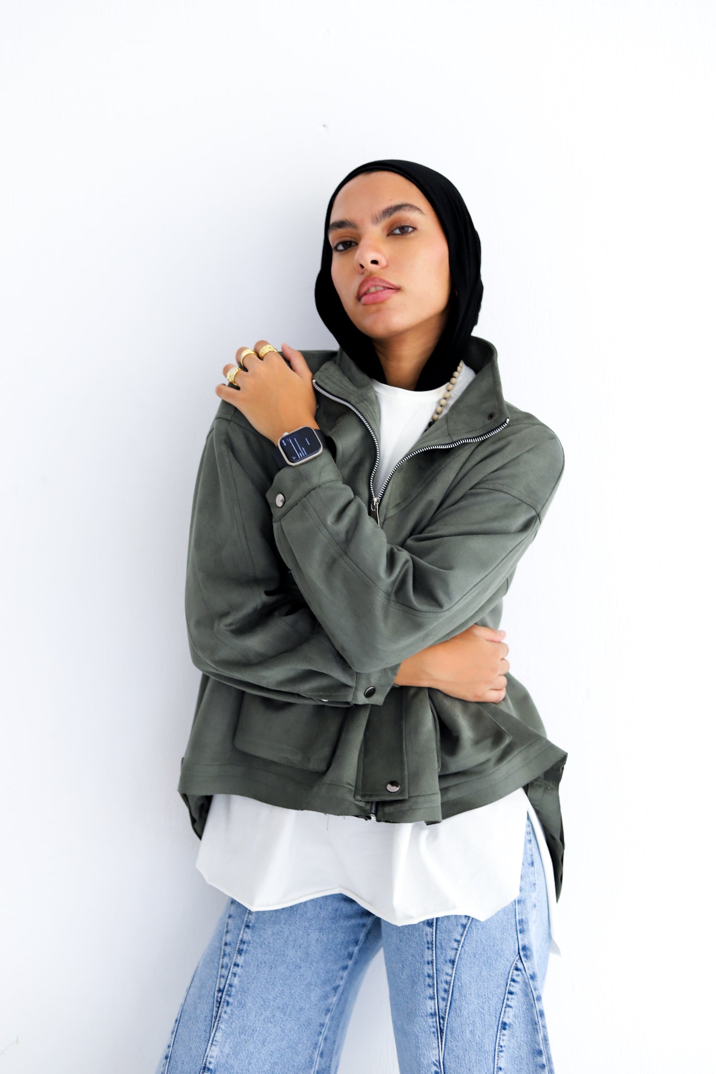 All Around Suede Jacket – Olive