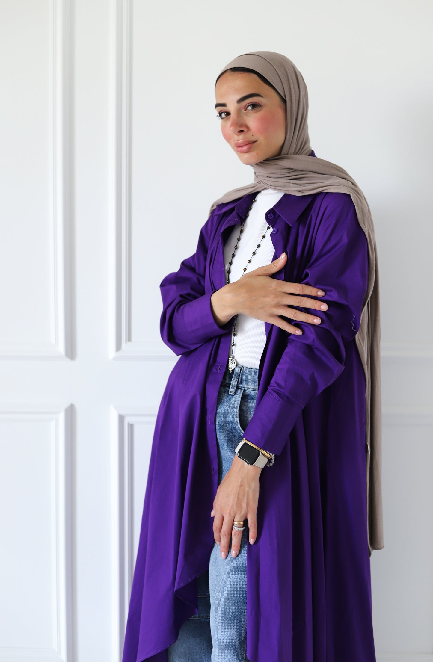Flowy Long Shirt — Purple