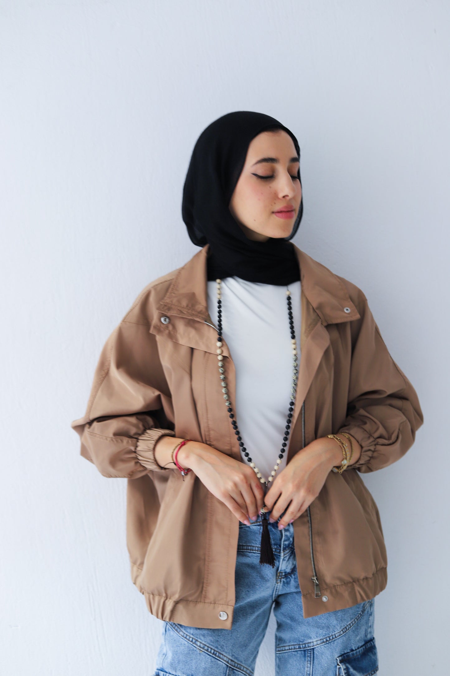 Huggie Waterproof Jacket – Beige