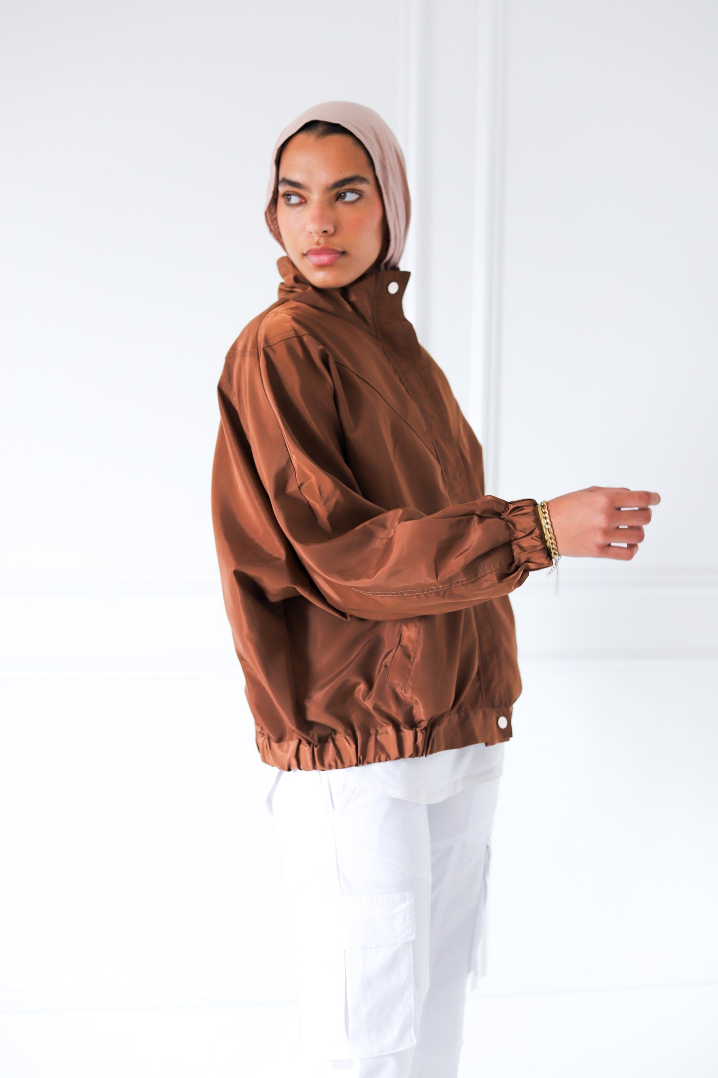 Huggie Waterproof Jacket — Brown