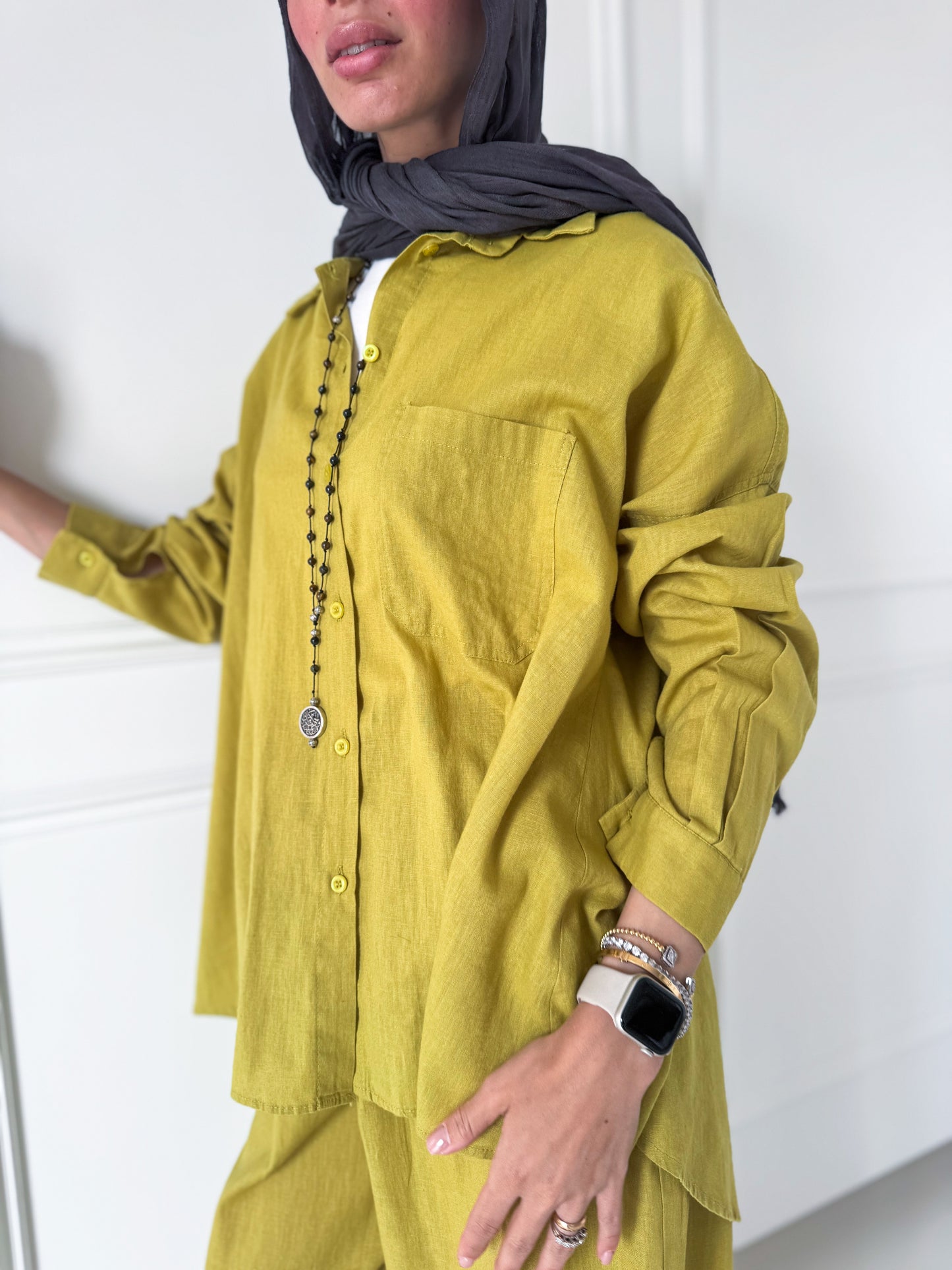 Sufeya Linen Shirt — Mustard