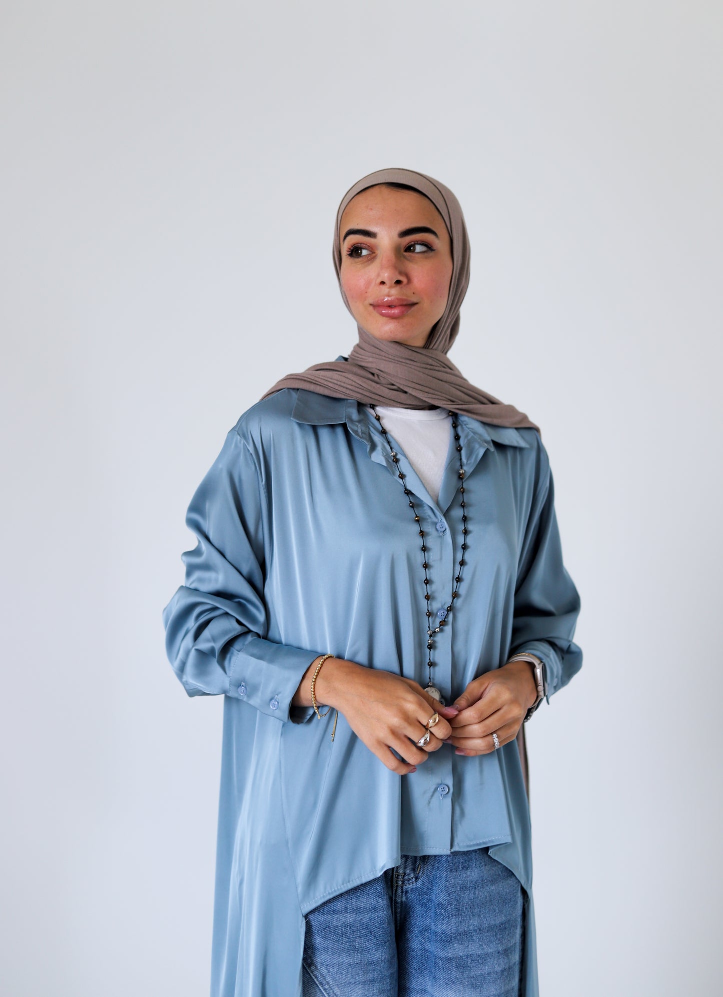 Asymmetric Shirt — Sky Blue