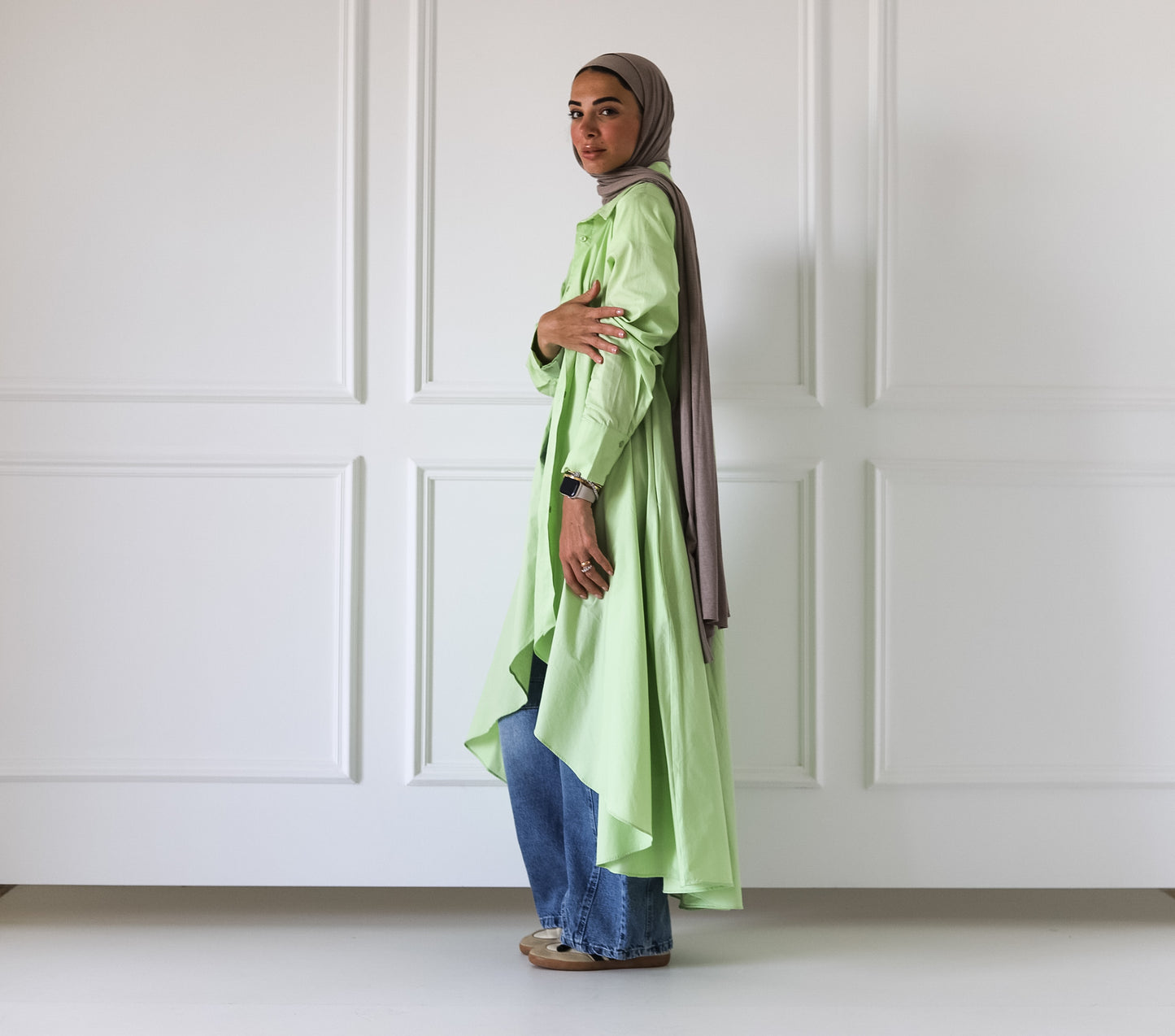 Flowy Long Shirt — Mint Green