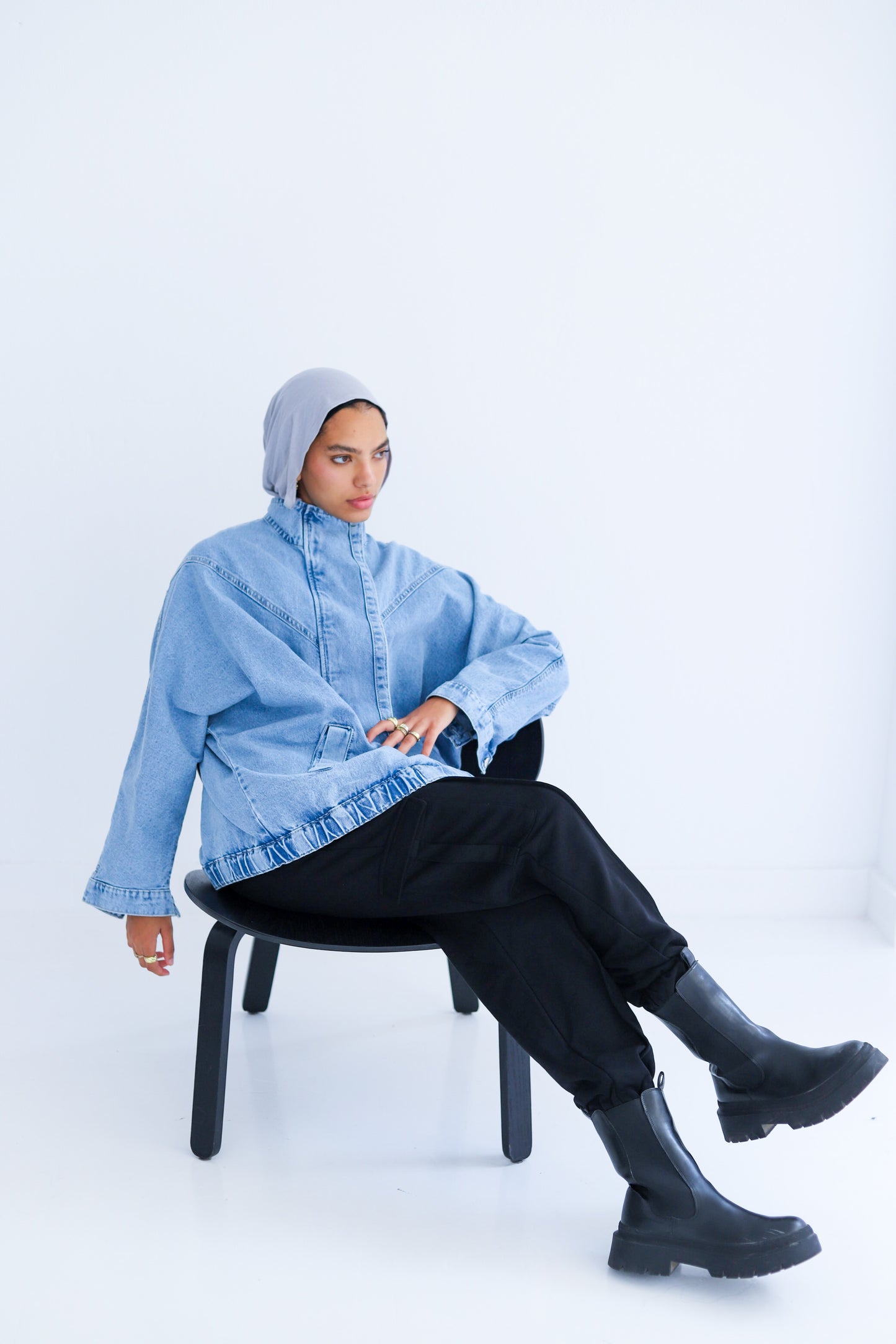 Huggie Denim Jacket — Blue