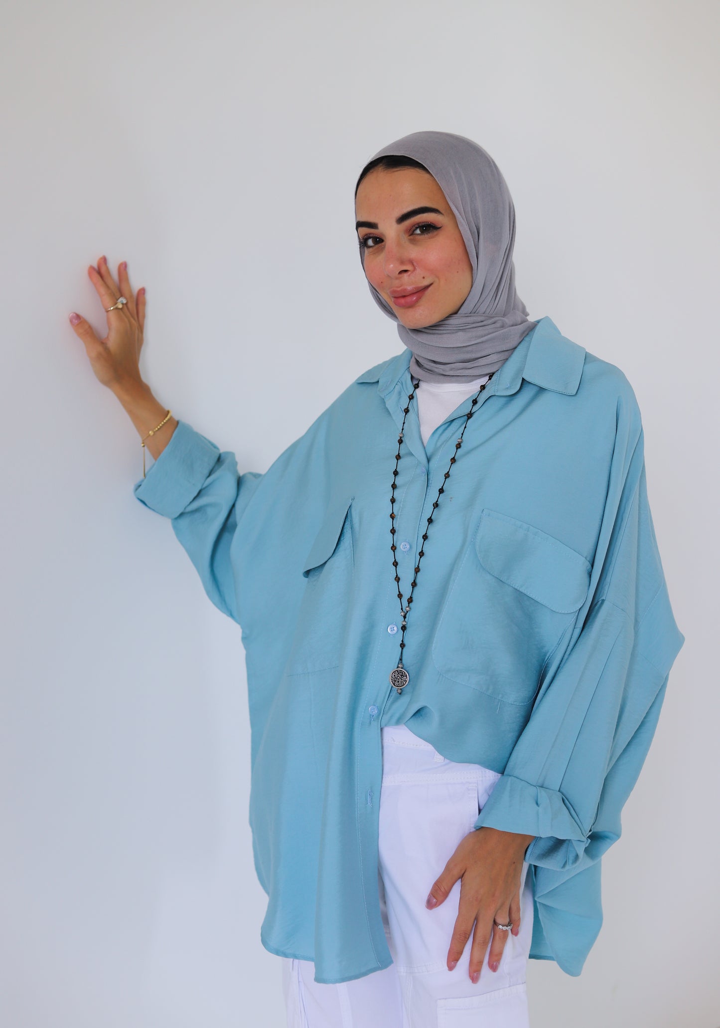 Street-style Shirt — Sky Blue
