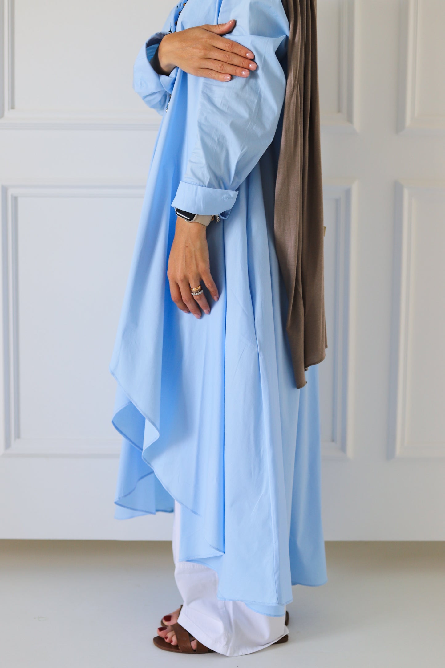 Flowy Long Shirt — Baby Blue
