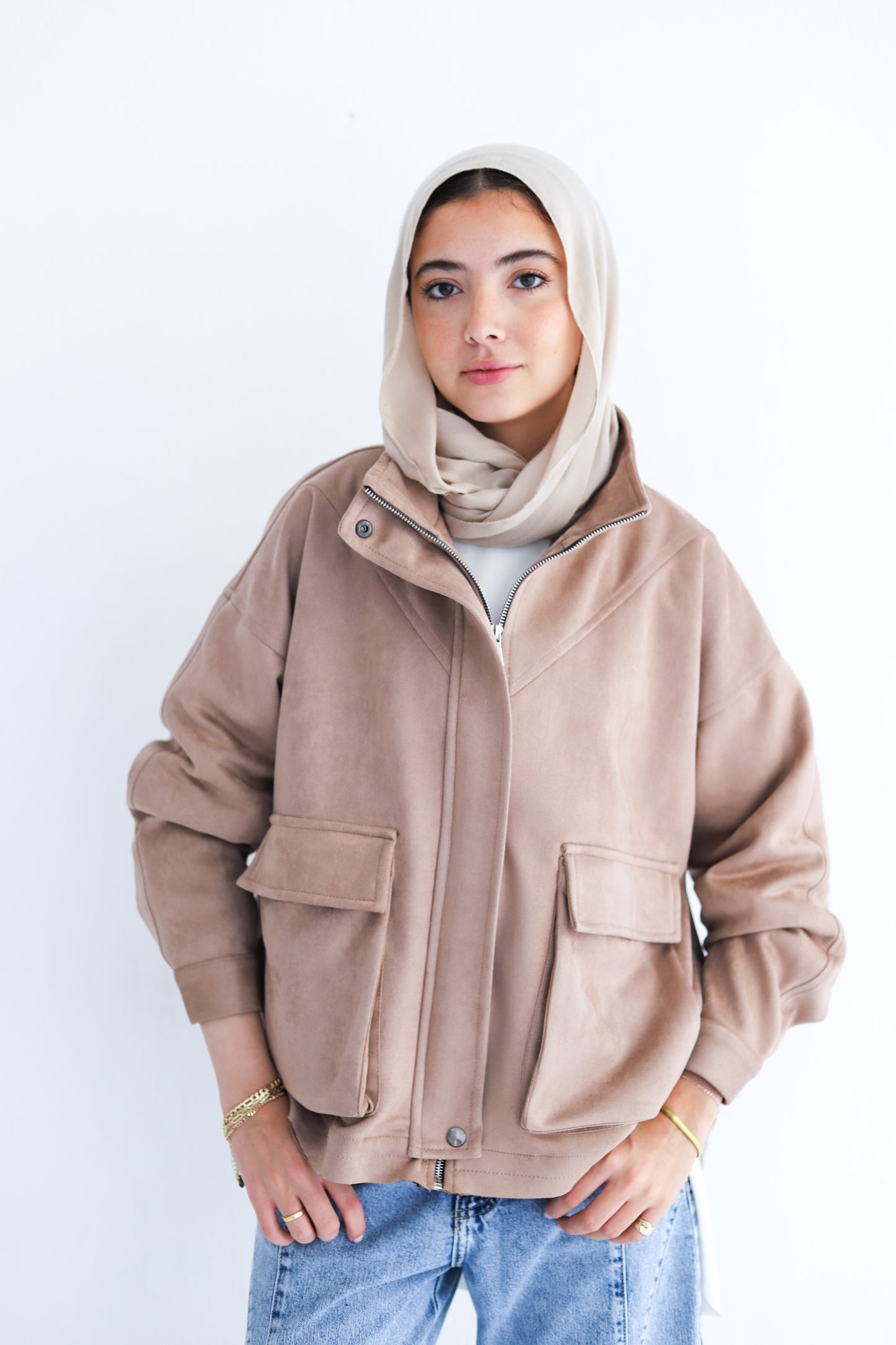 All Around Suede Jacket – Beige