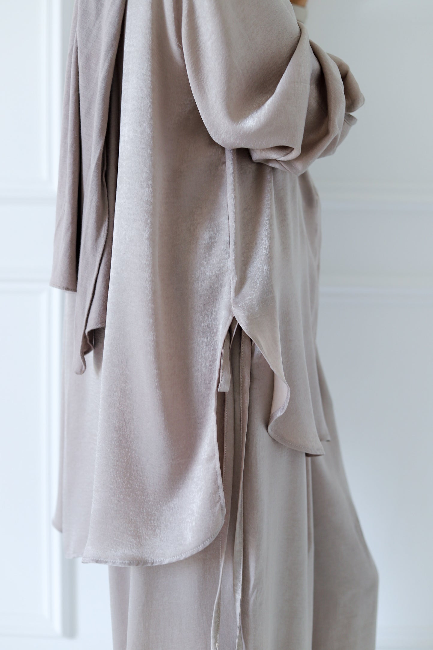 Tassel Satin Set — Latte