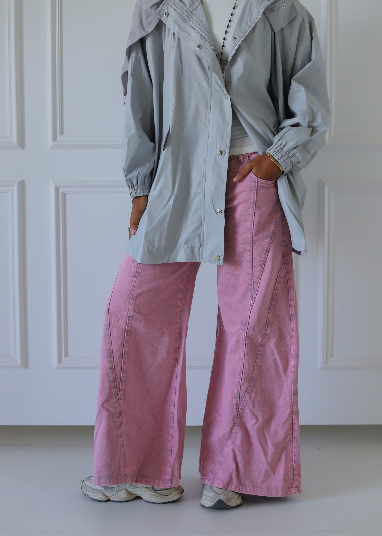 Zendaya Extra Wide Pants — Blush Pink