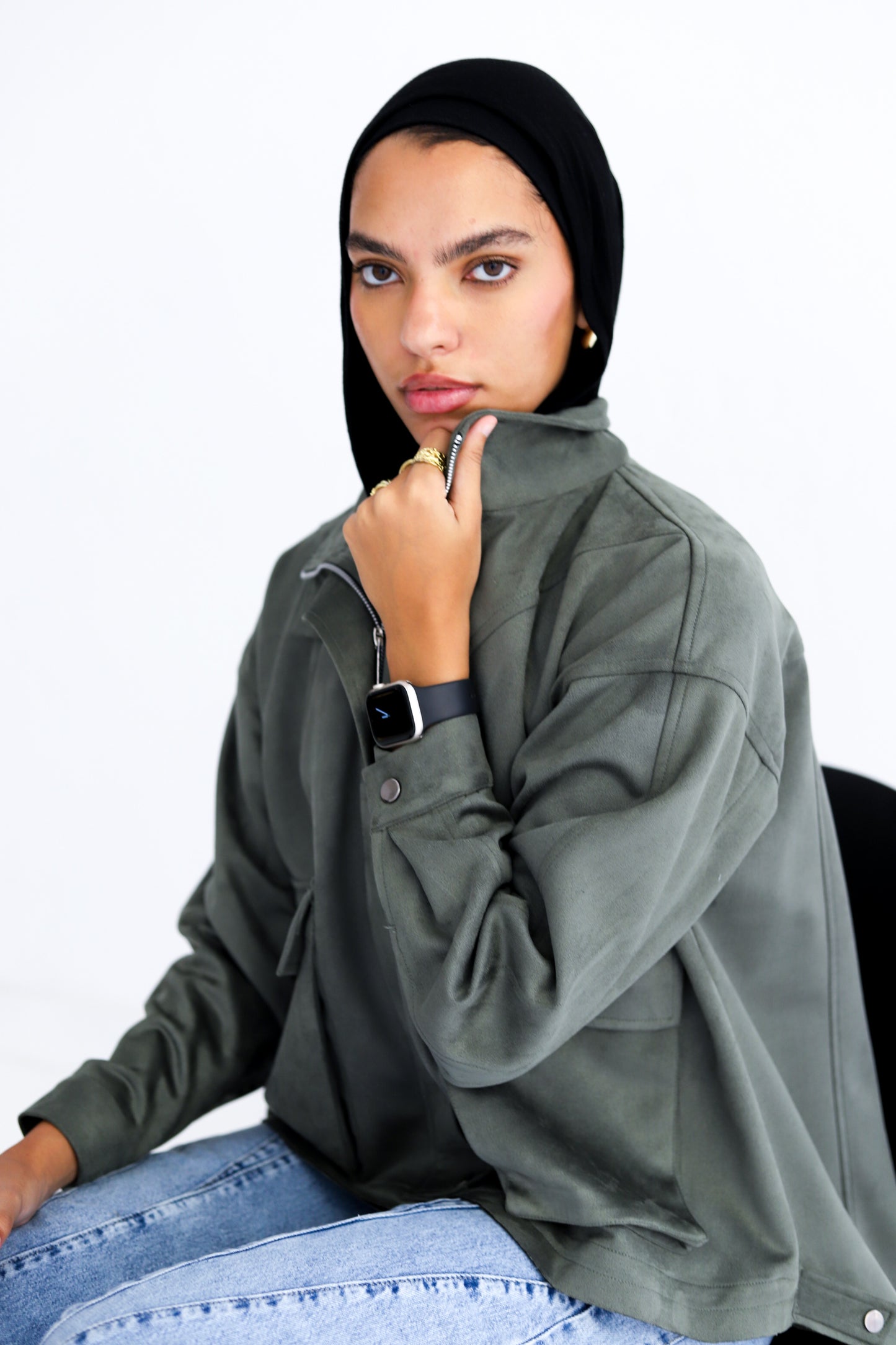 All Around Suede Jacket – Olive