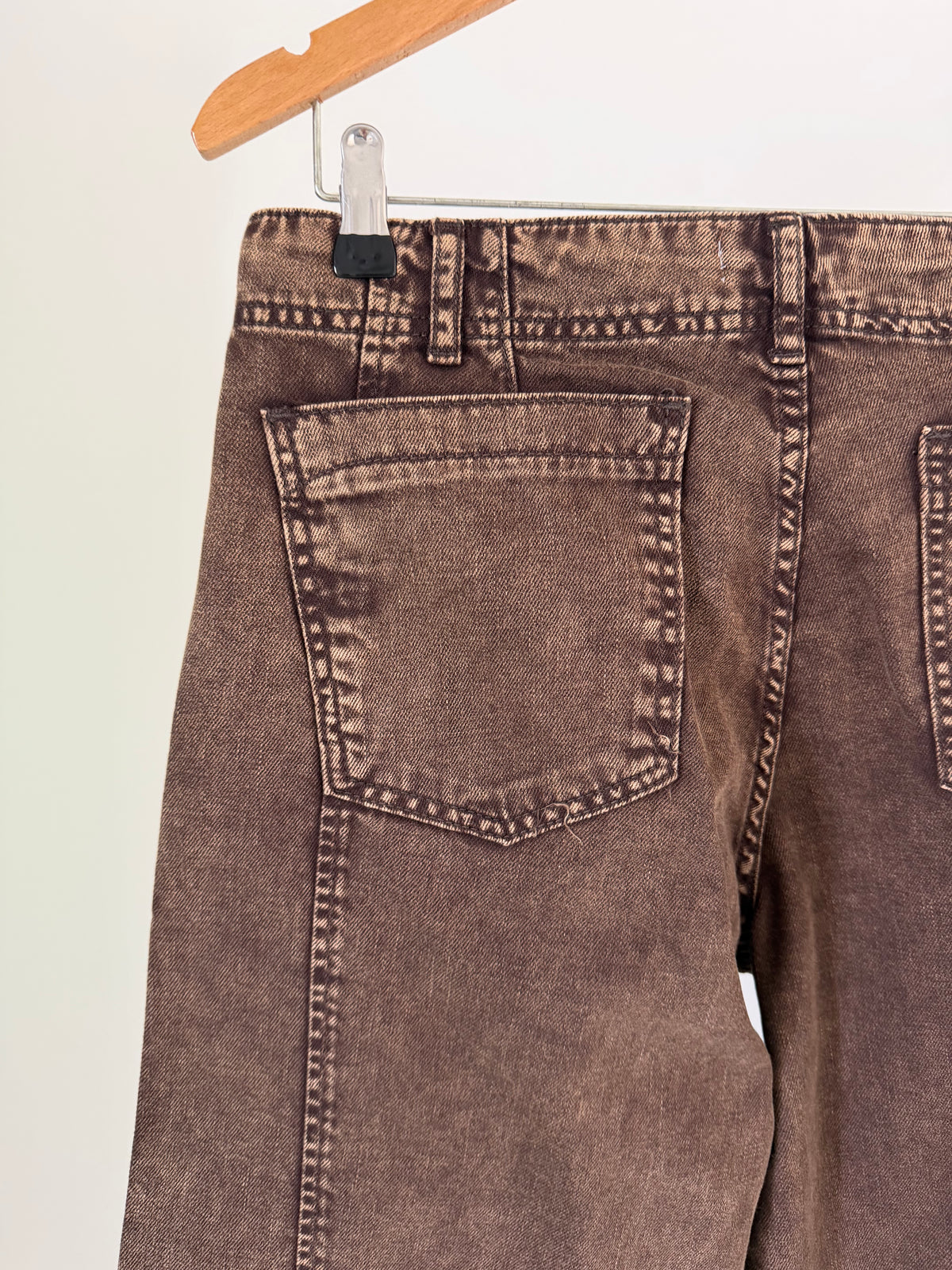 Balloon Denim Pants — Brown