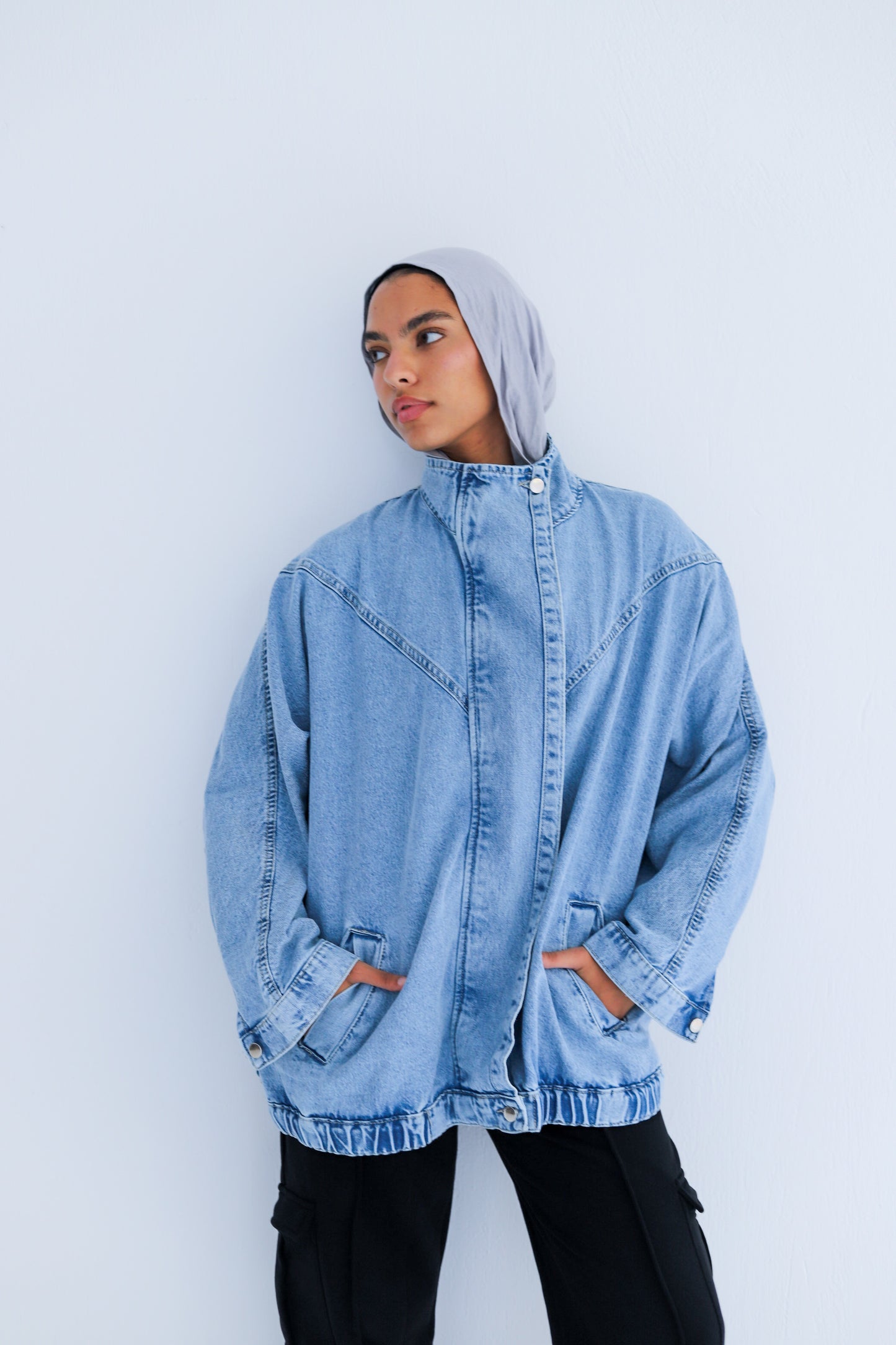 Huggie Denim Jacket — Blue