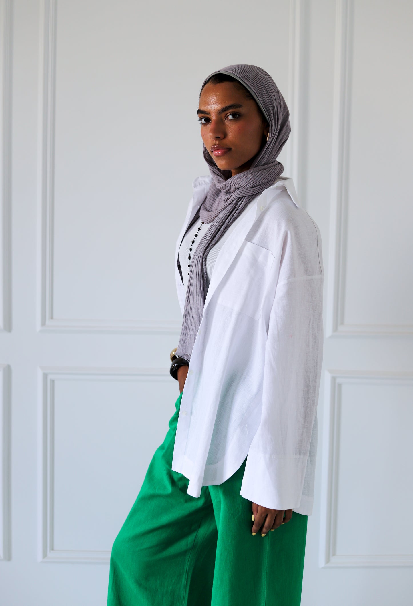 Big Slits Linen Shirt — White