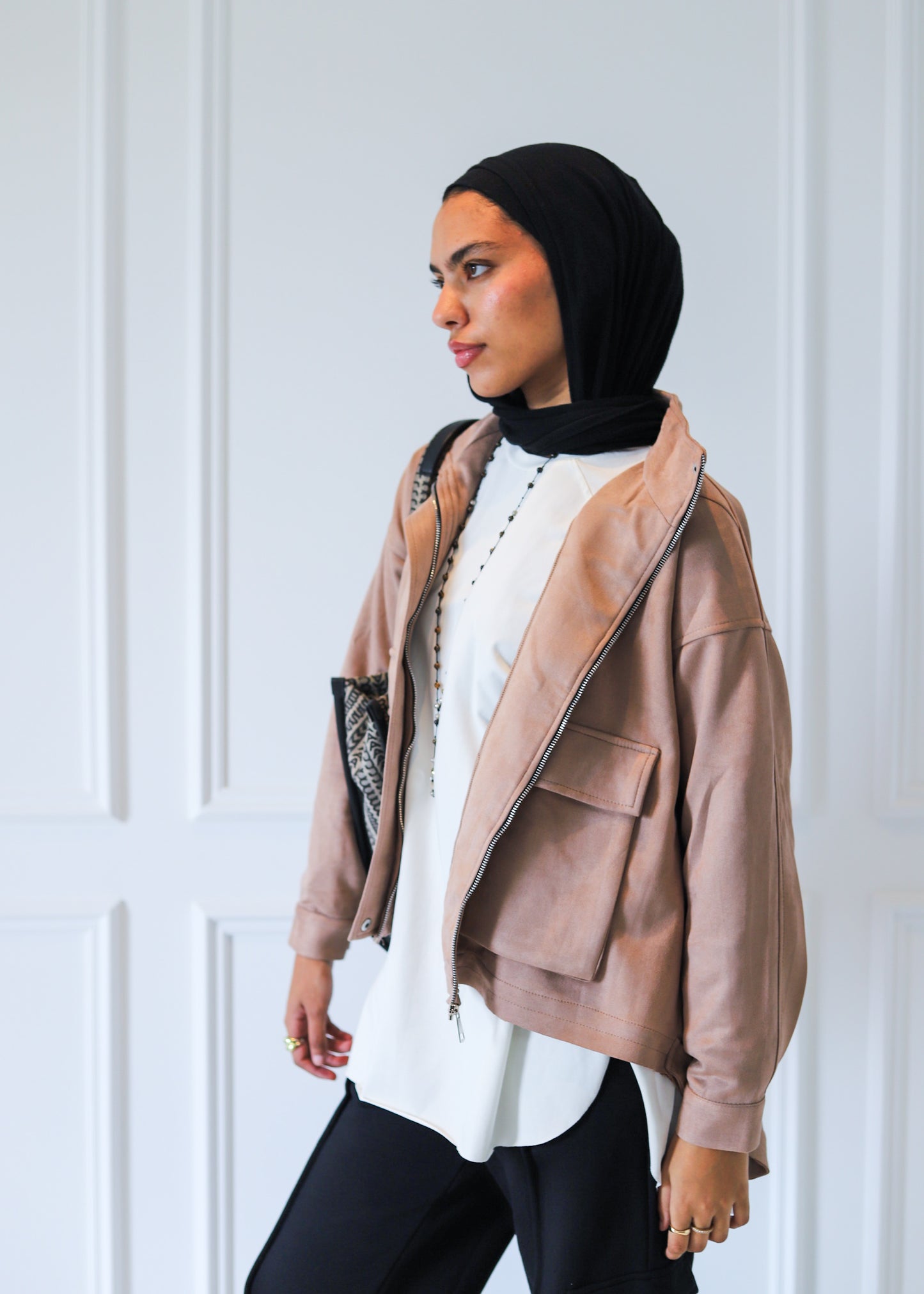 All Around Suede Jacket – Beige