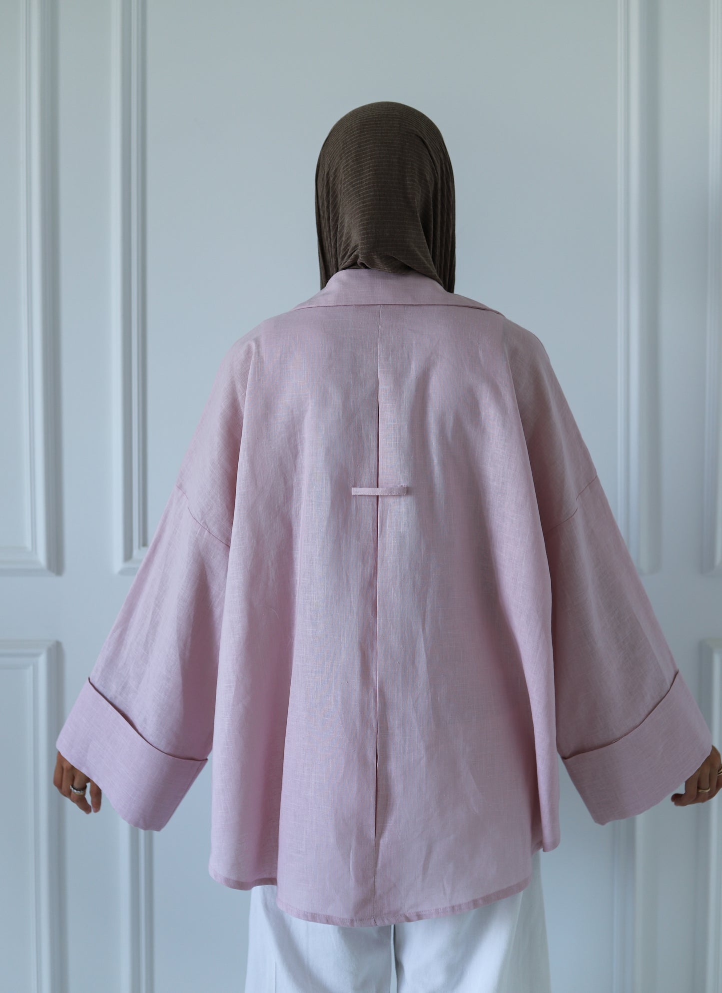 Luna Linen Shirt — Baby Pink