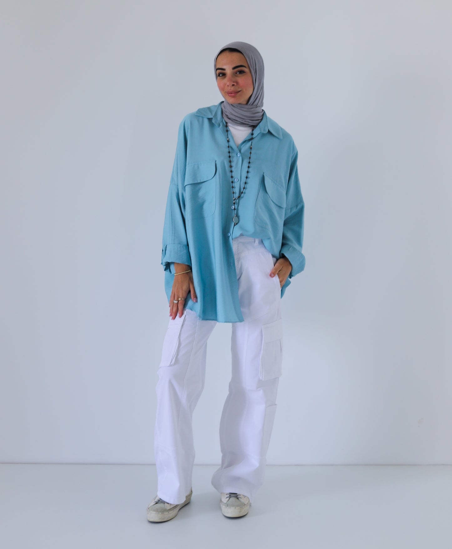 Street-style Shirt — Sky Blue