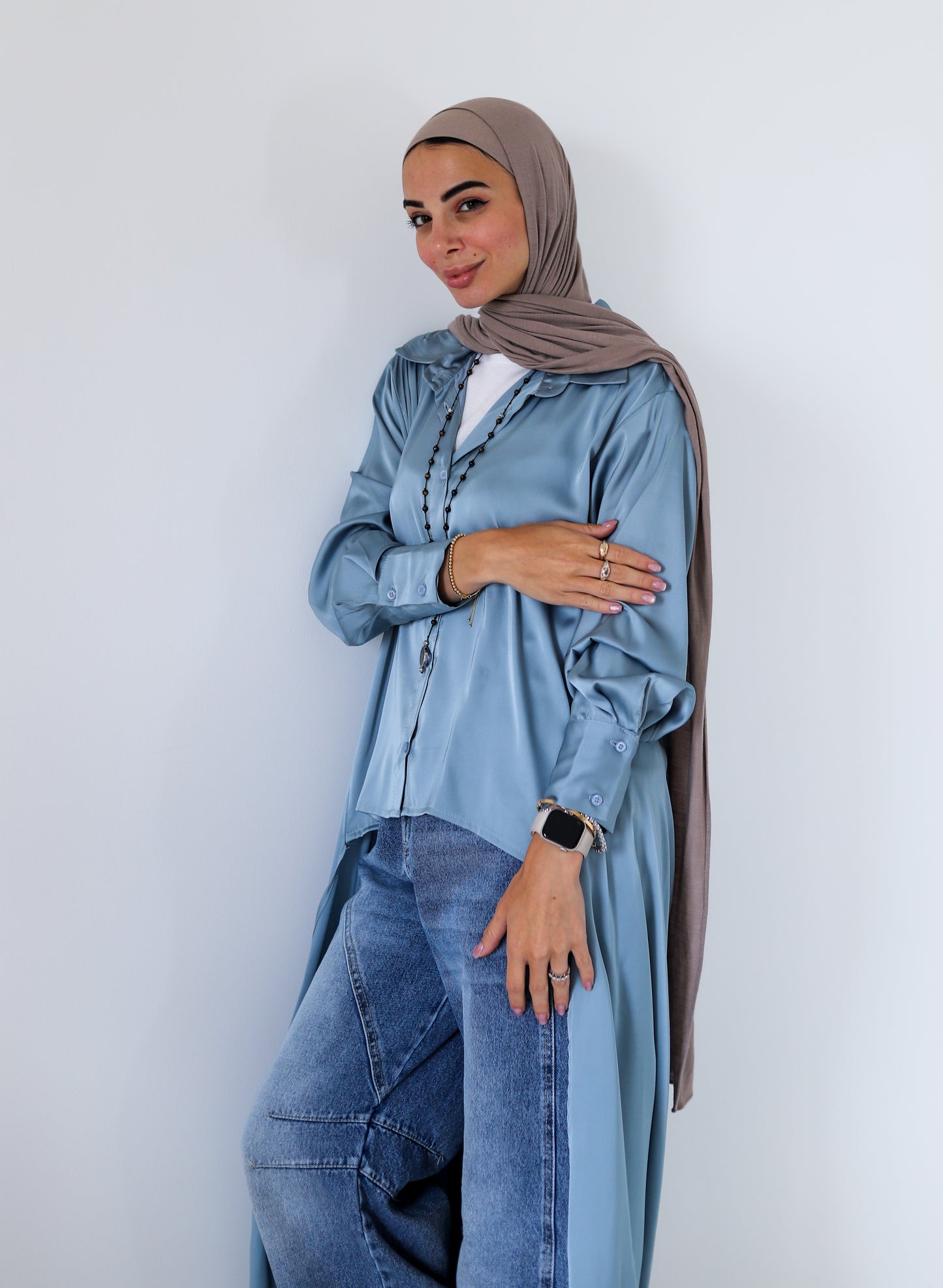 Asymmetric Shirt — Sky Blue