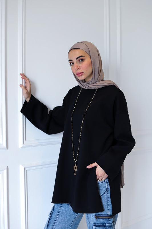 Basic Slits Top — Offwhite