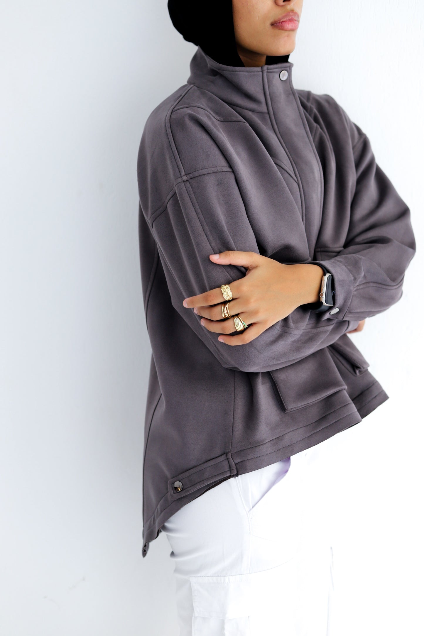 All Around Suede Jacket – Grey