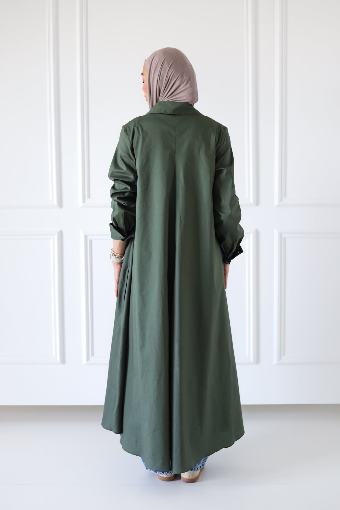 Flowy Long Shirt — Olive