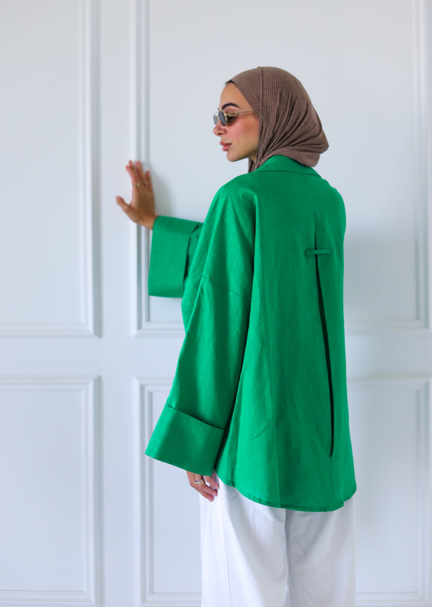Luna Linen Shirt — Green