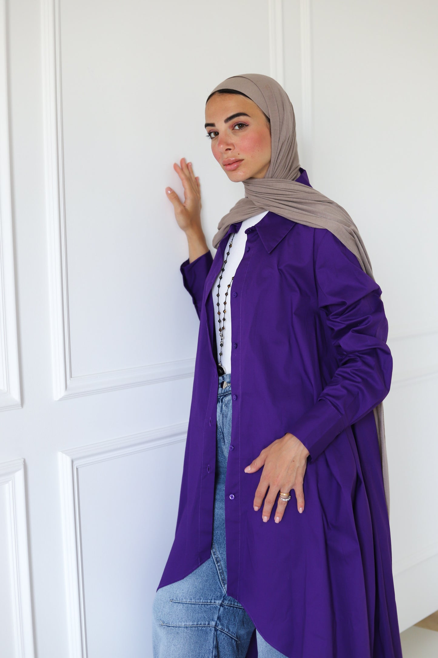 Flowy Long Shirt — Purple