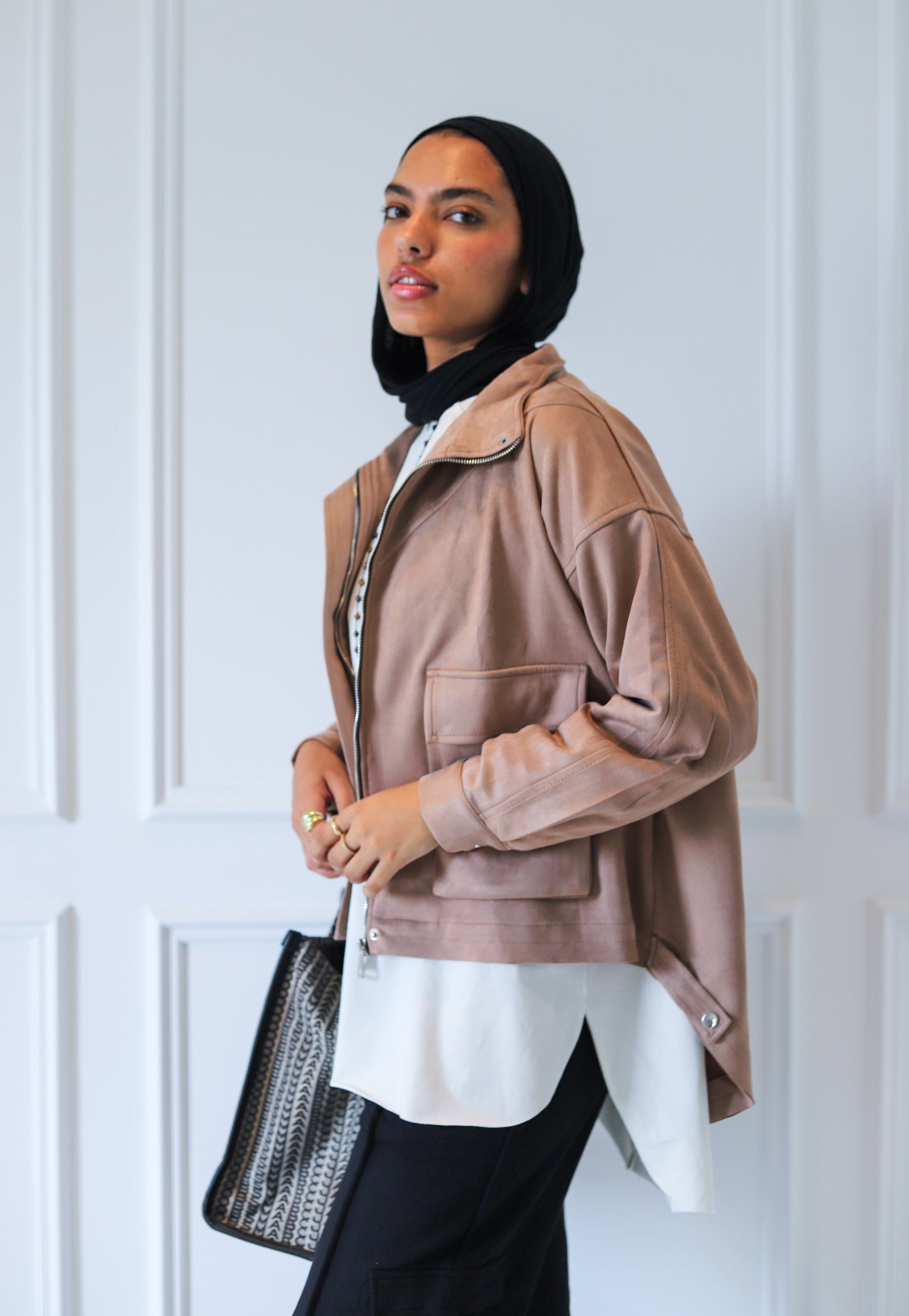 All Around Suede Jacket – Beige
