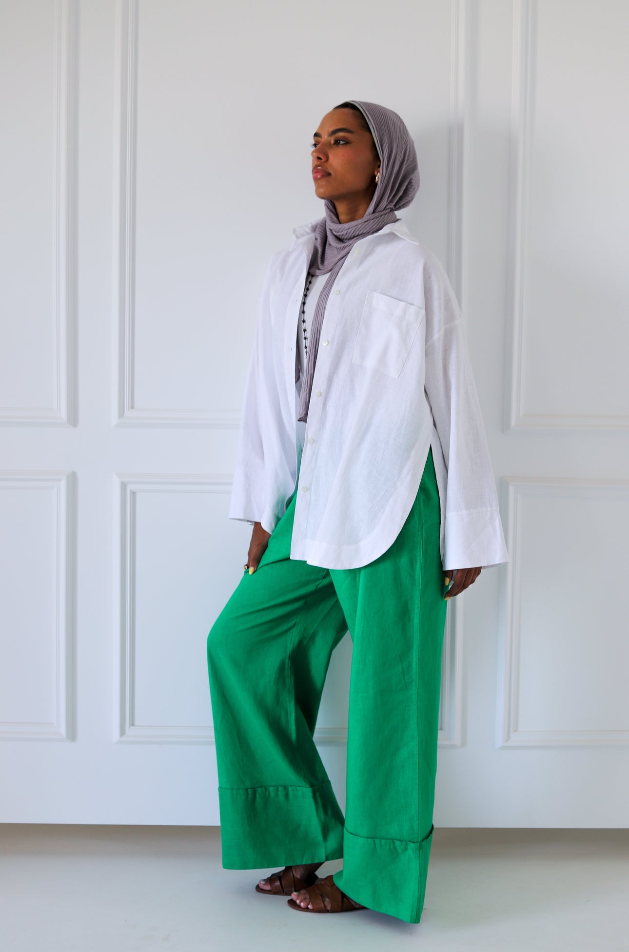 Big Slits Linen Shirt — White