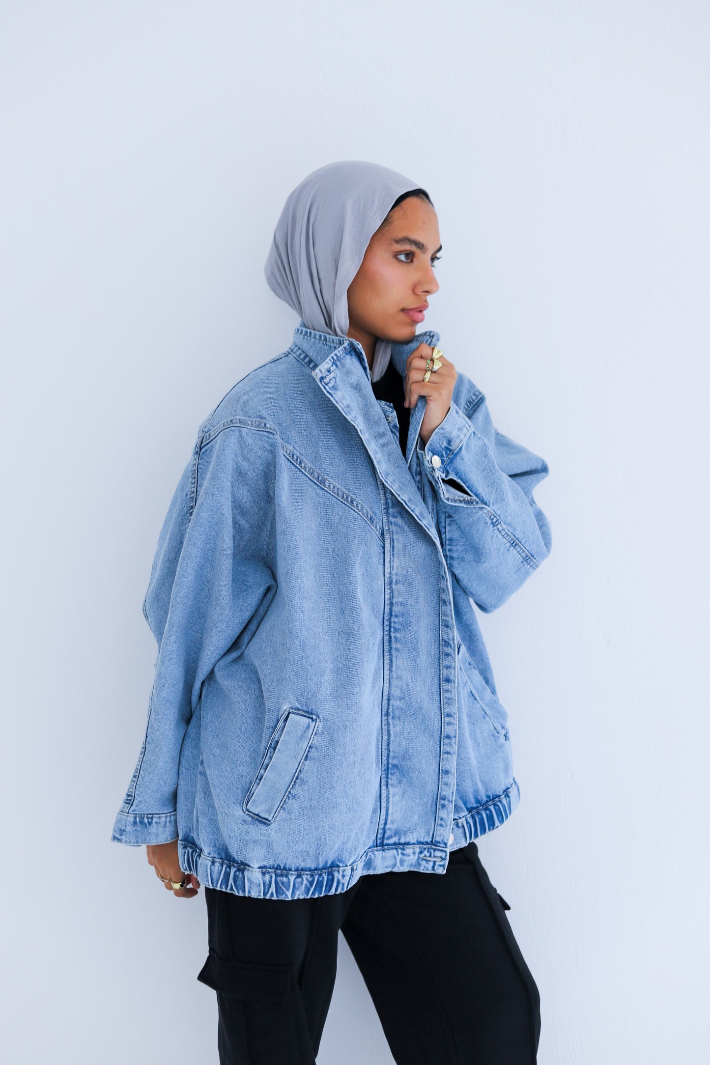 Huggie Denim Jacket — Blue