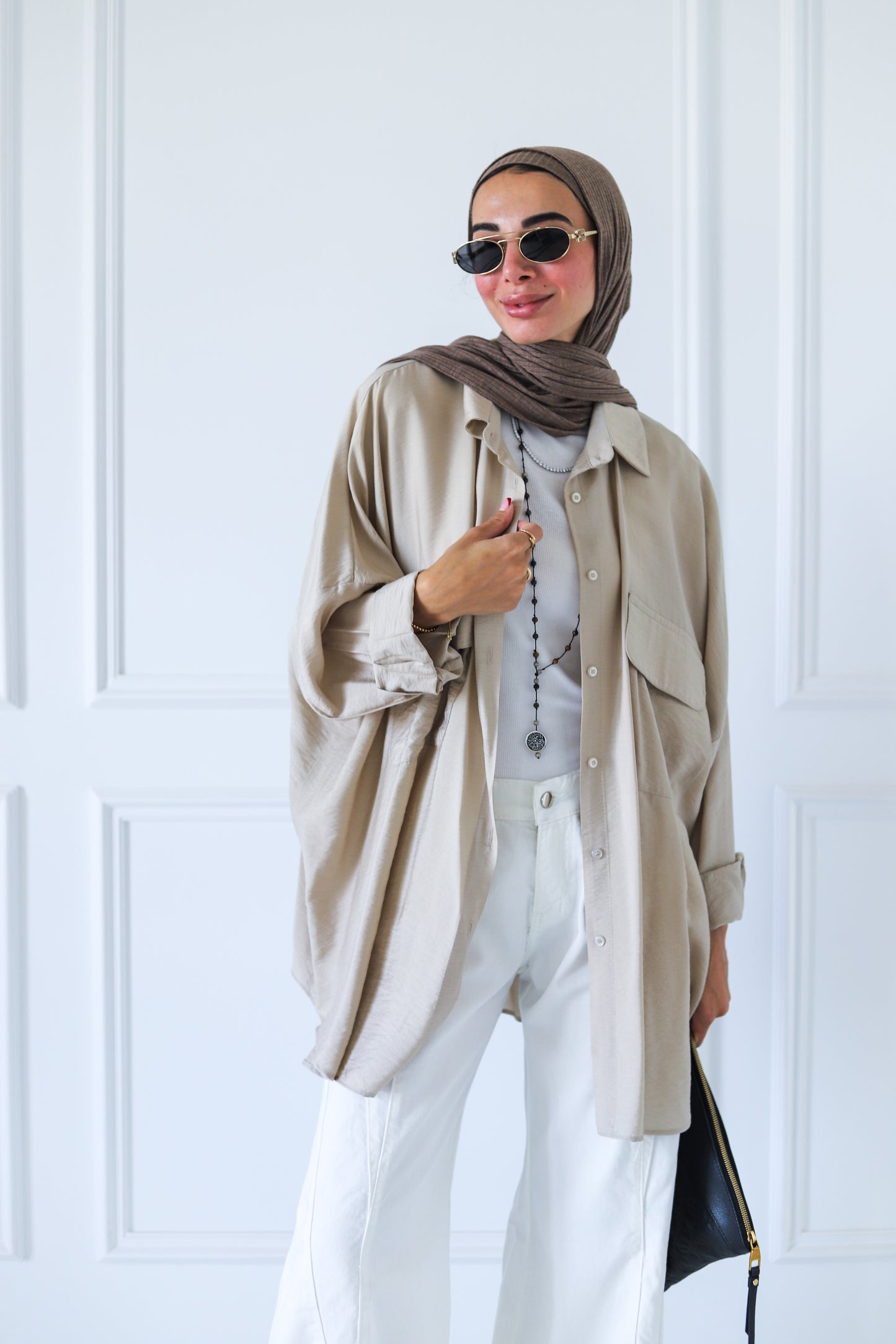 Street-style Shirt — Beige