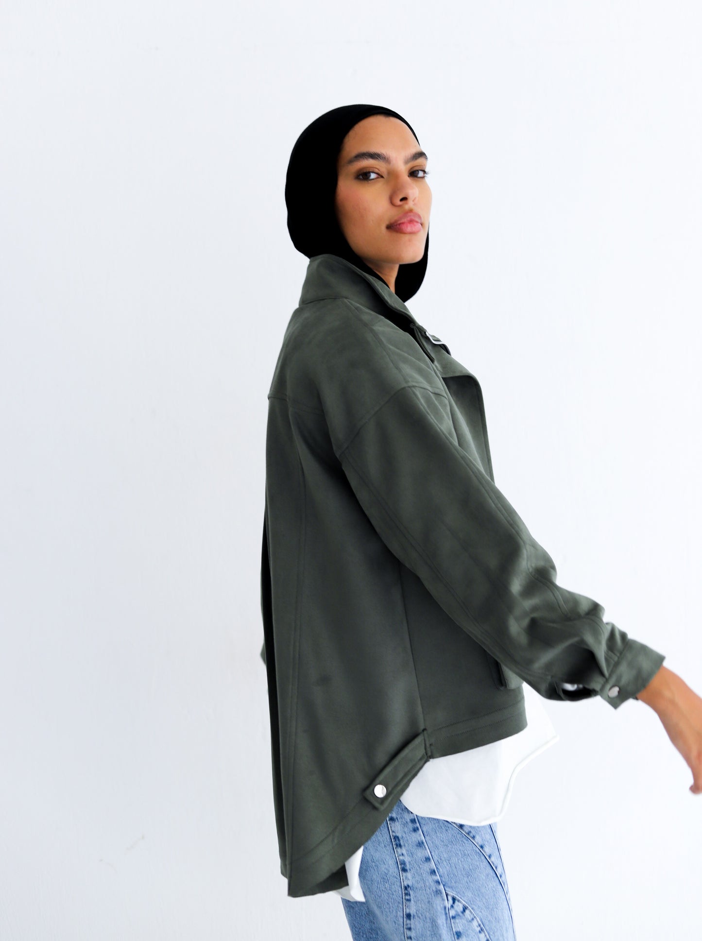 All Around Suede Jacket – Olive