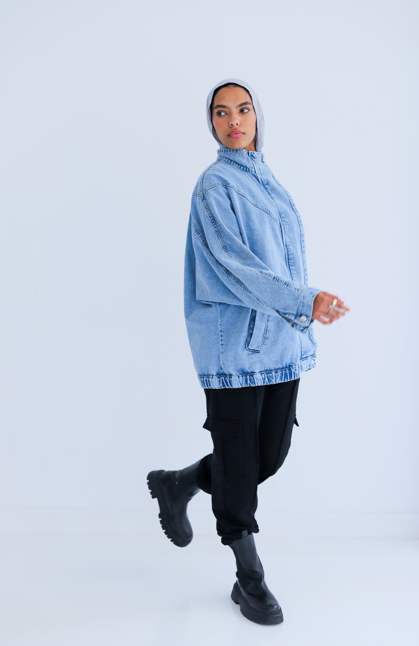 Huggie Denim Jacket — Blue