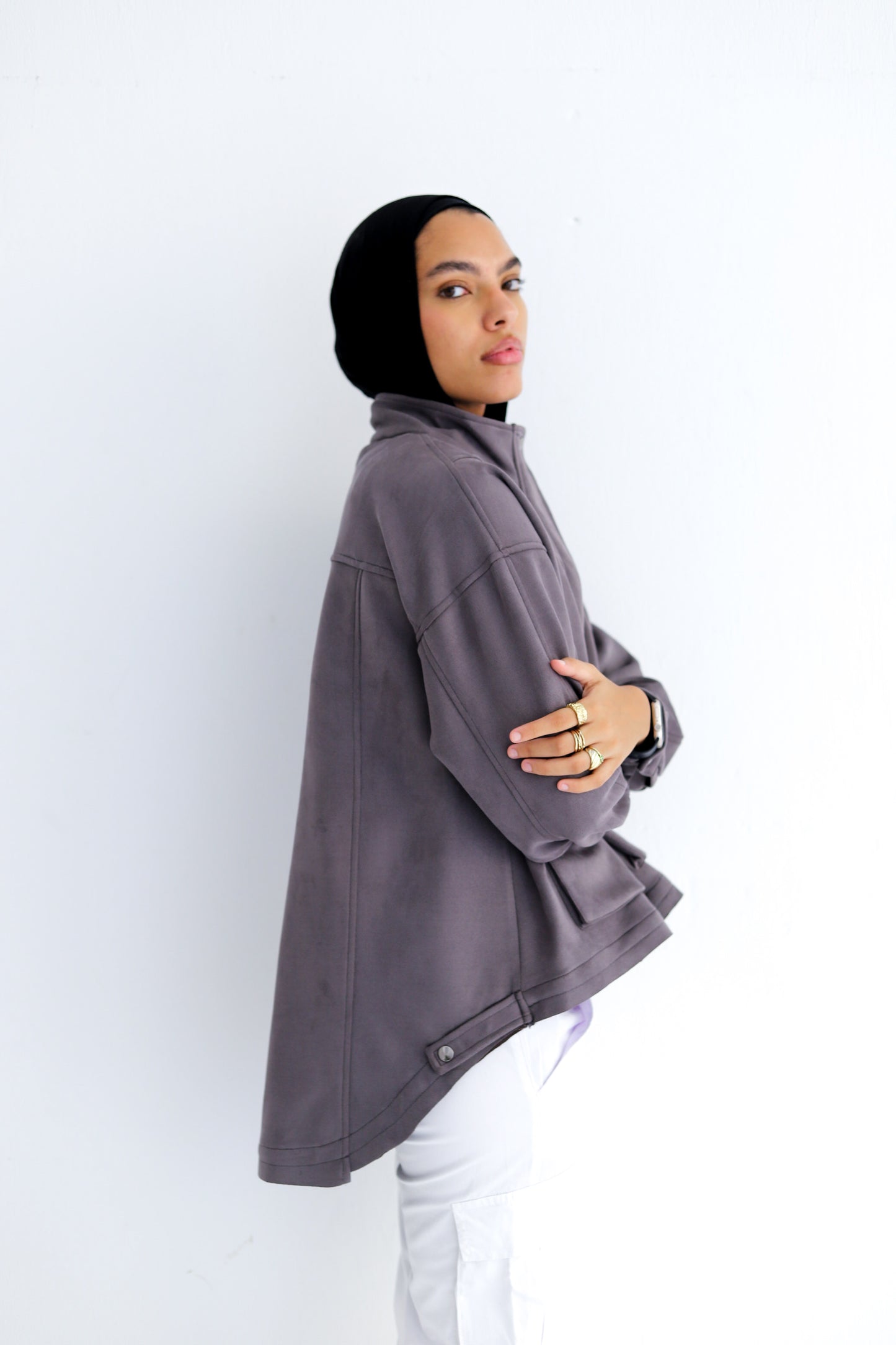 All Around Suede Jacket – Grey