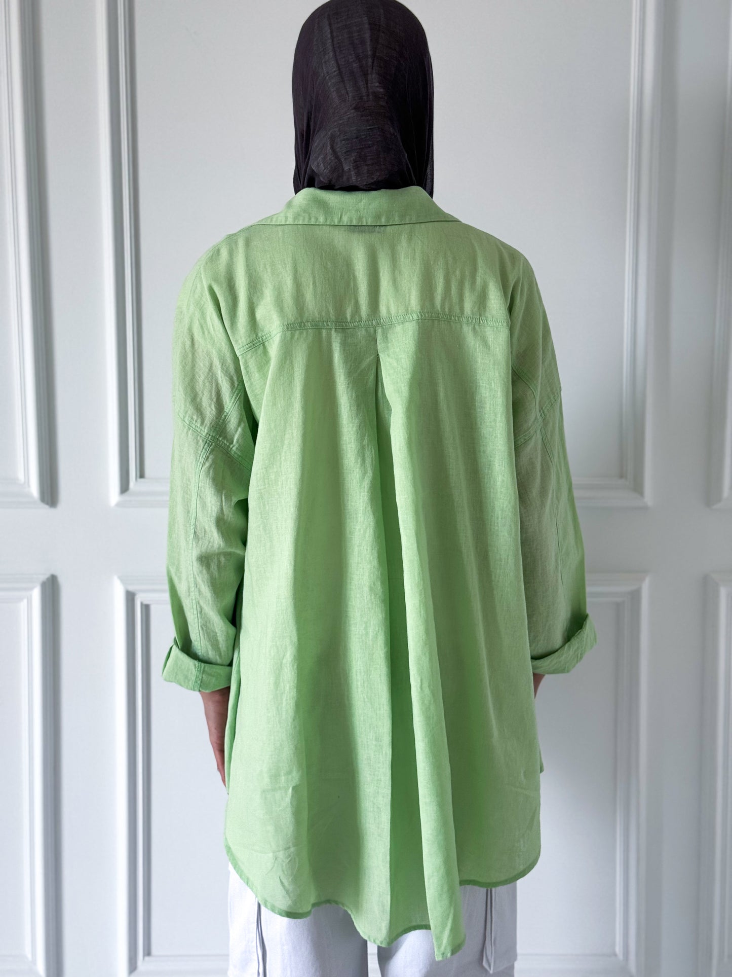 Sufeya Linen Shirt — Mint Green