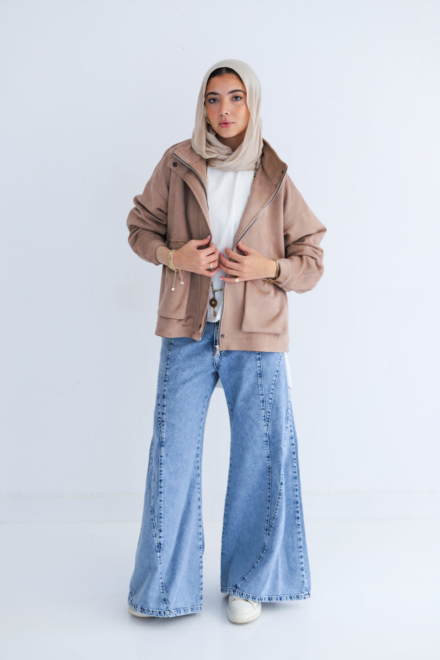 All Around Suede Jacket – Beige