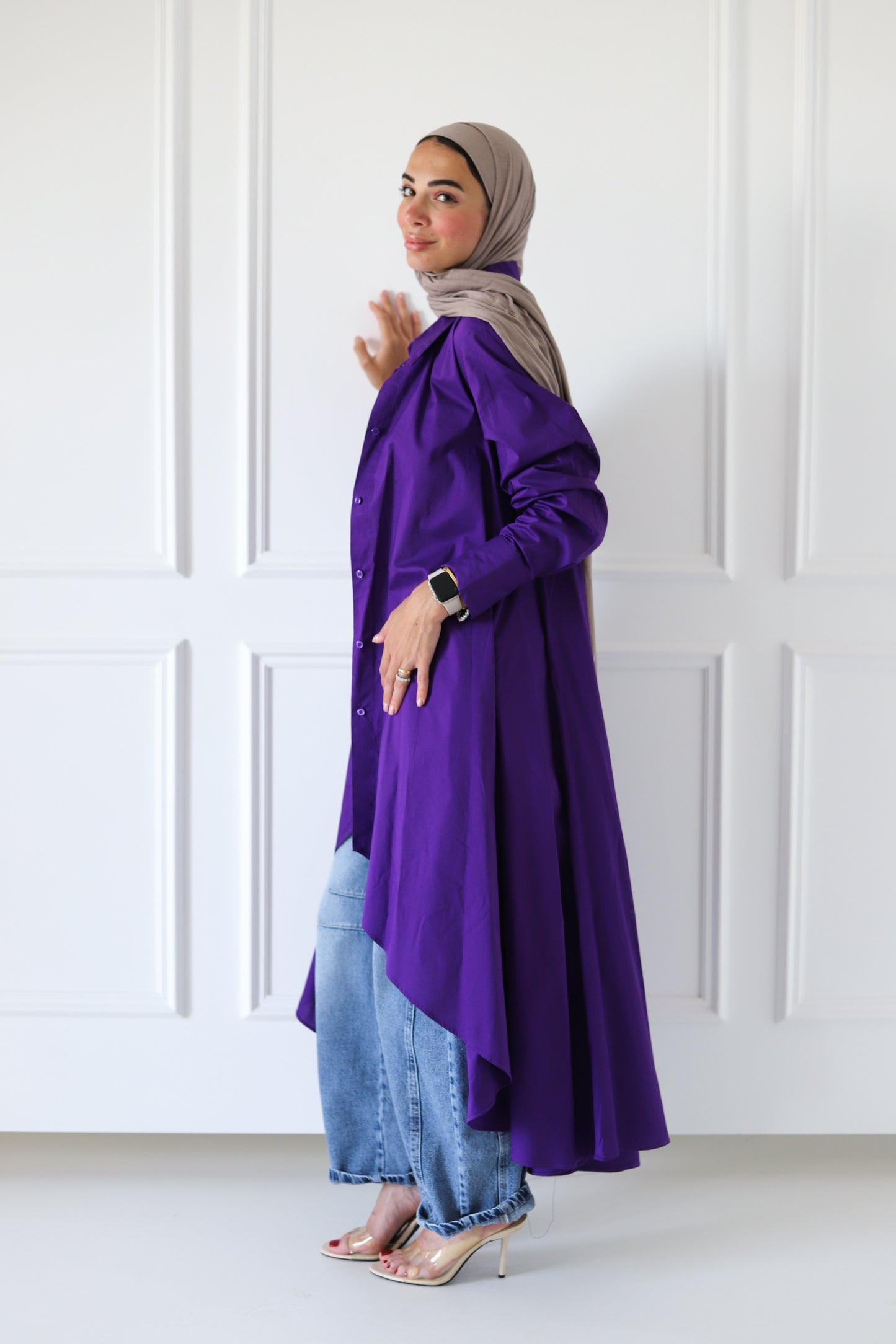 Flowy Long Shirt — Purple
