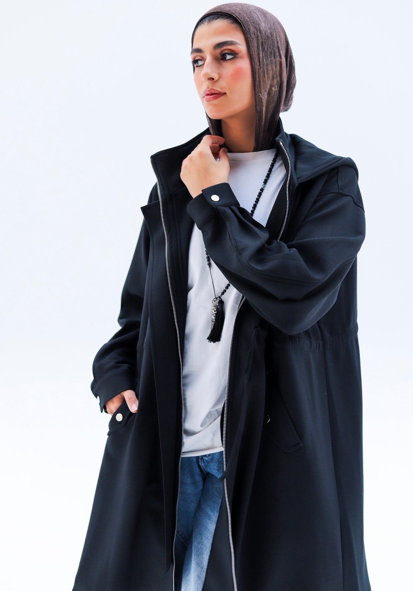 Cloud Long Jacket — Black