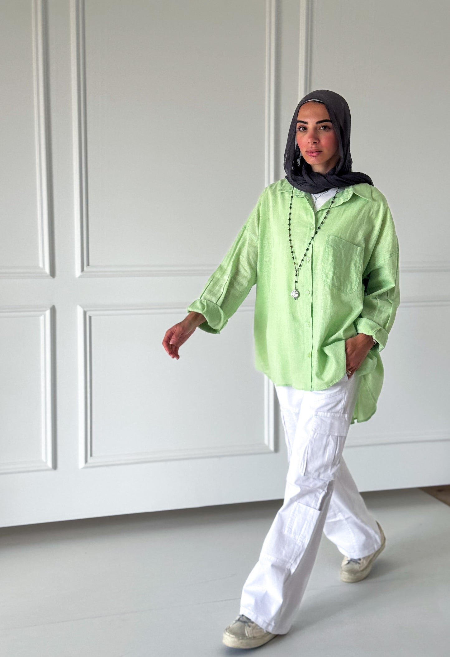 Sufeya Linen Shirt — Mint Green