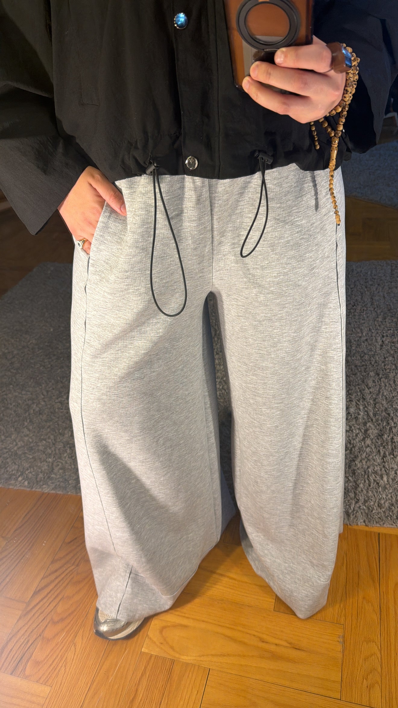 Xtra Wide Ribbed Pants — Grey