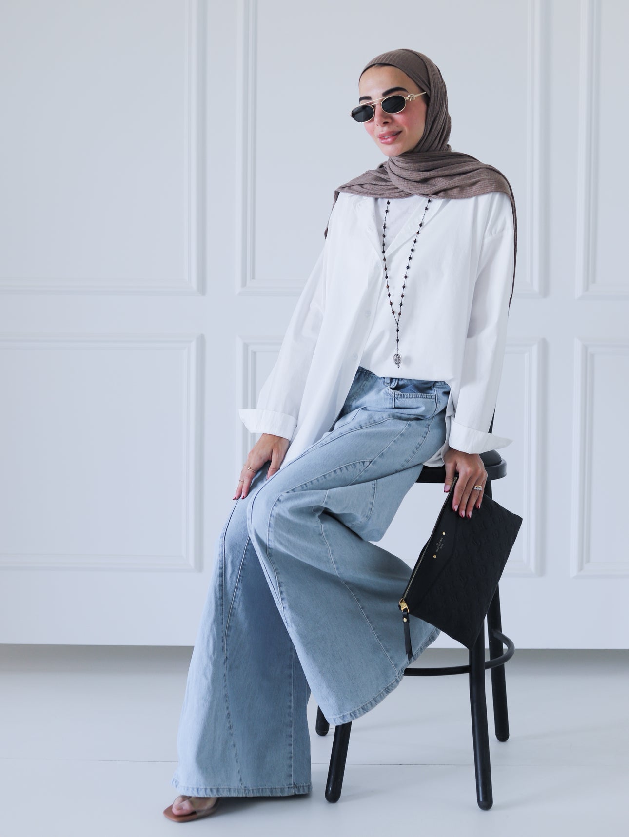 Zendaya Extra Wide Pants — Light Blue