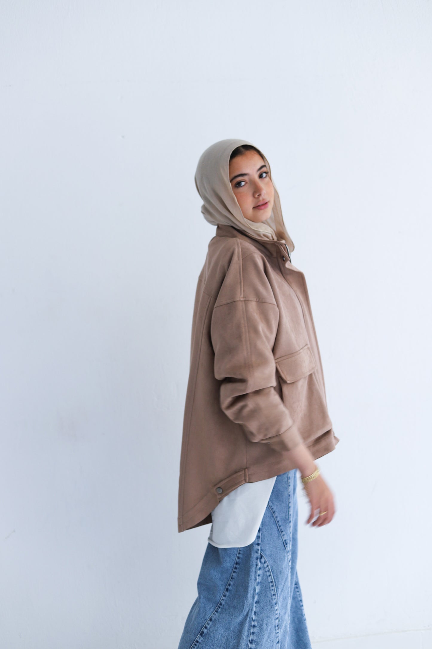 All Around Suede Jacket – Beige