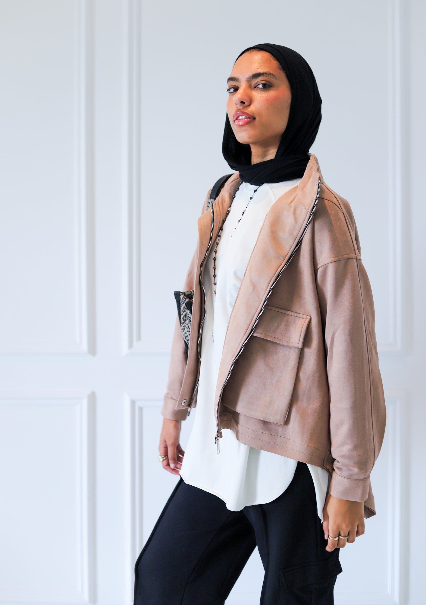All Around Suede Jacket – Beige