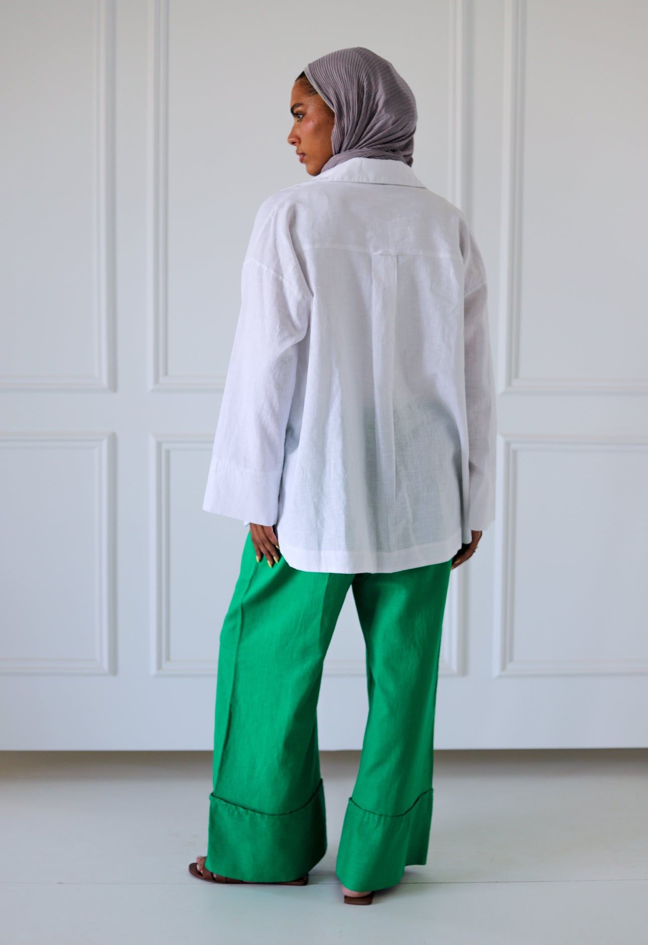 Big Slits Linen Shirt — White